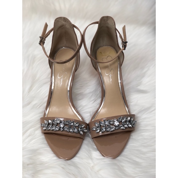 Jessica Simpson Maclin Nude Jeweled Pump size 9 - Picture 3 of 8